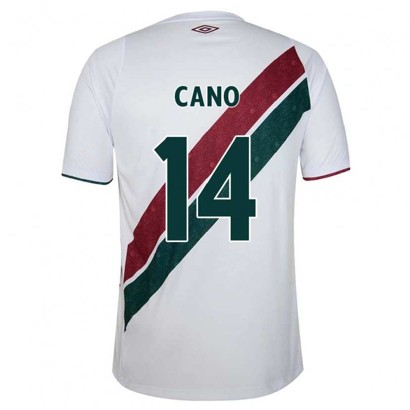 Danxen Bambino Maglia Germán Cano #14 Bianco Verde Borgogna Kit Gara Away 2025/26 Maglietta