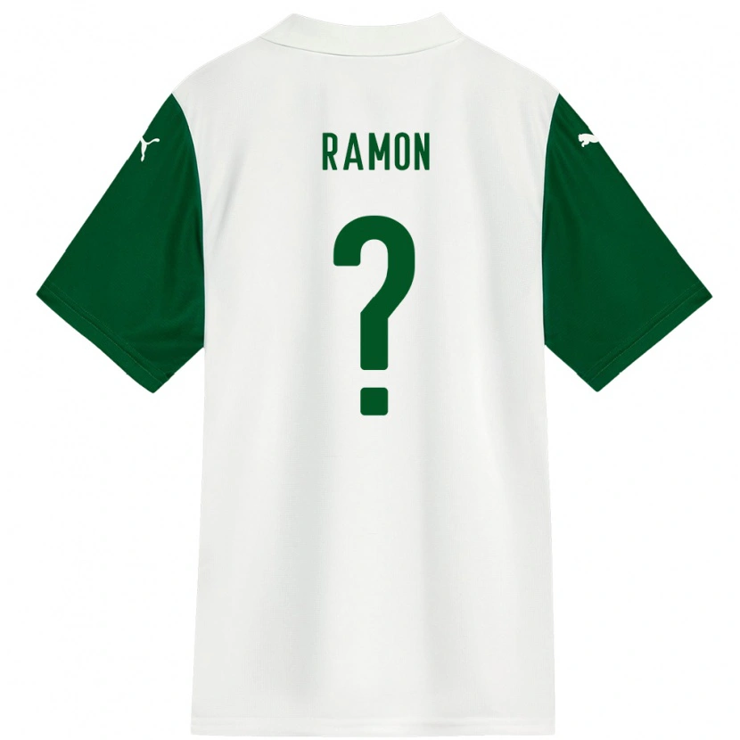 Danxen Bambino Maglia Ramon #0 Bianco Verde Kit Gara Away 2025/26 Maglietta