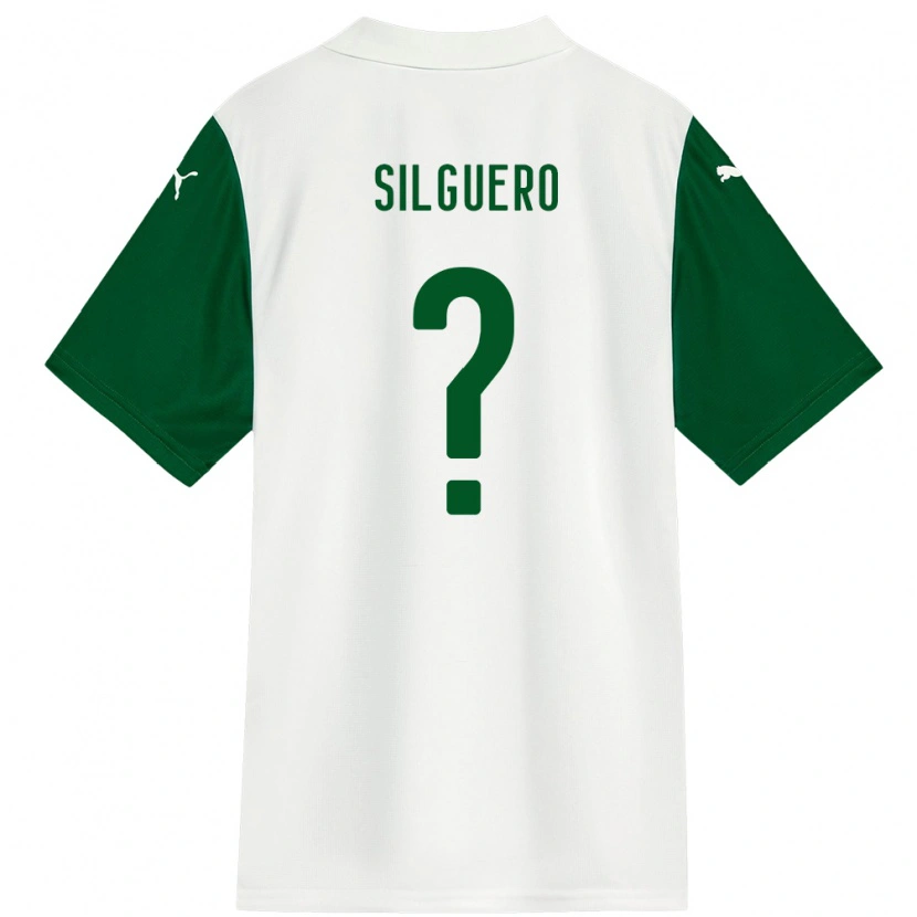 Danxen Bambino Maglia Junior Silguero #0 Bianco Verde Kit Gara Away 2025/26 Maglietta