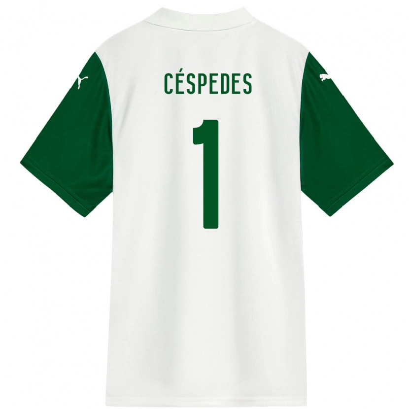 Danxen Bambino Maglia Antonio Céspedes #1 Bianco Verde Kit Gara Away 2025/26 Maglietta