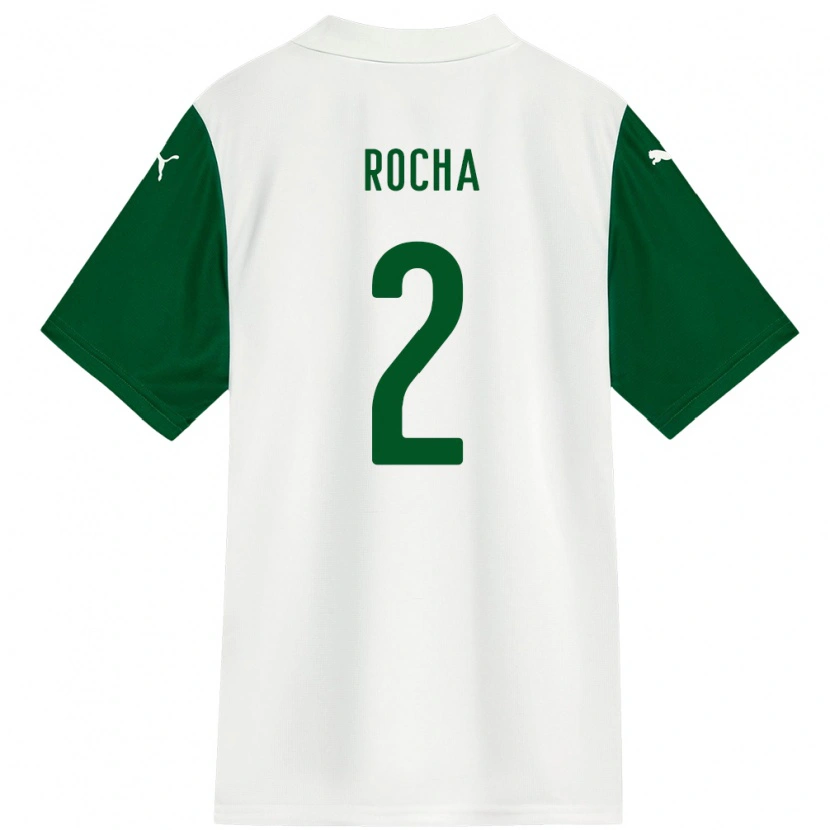 Danxen Bambino Maglia Marcos Rocha #2 Bianco Verde Kit Gara Away 2025/26 Maglietta
