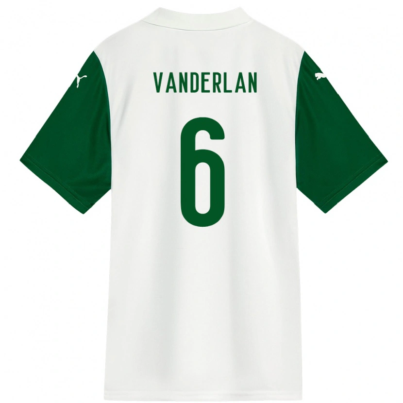 Danxen Bambino Maglia Vanderlan #6 Bianco Verde Kit Gara Away 2025/26 Maglietta
