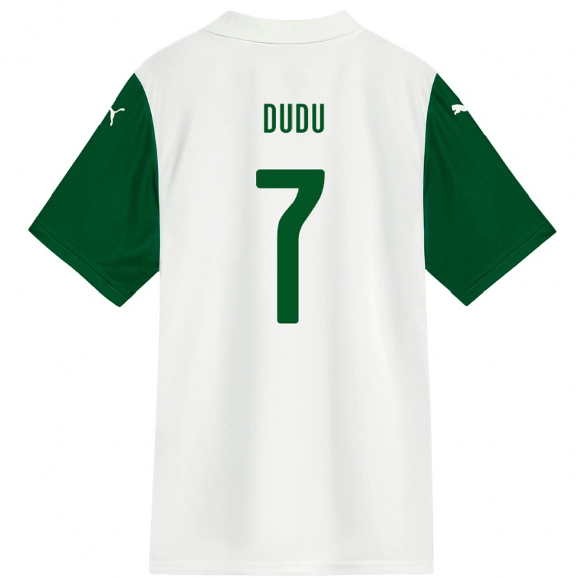 Danxen Bambino Maglia Dudu #7 Bianco Verde Kit Gara Away 2025/26 Maglietta