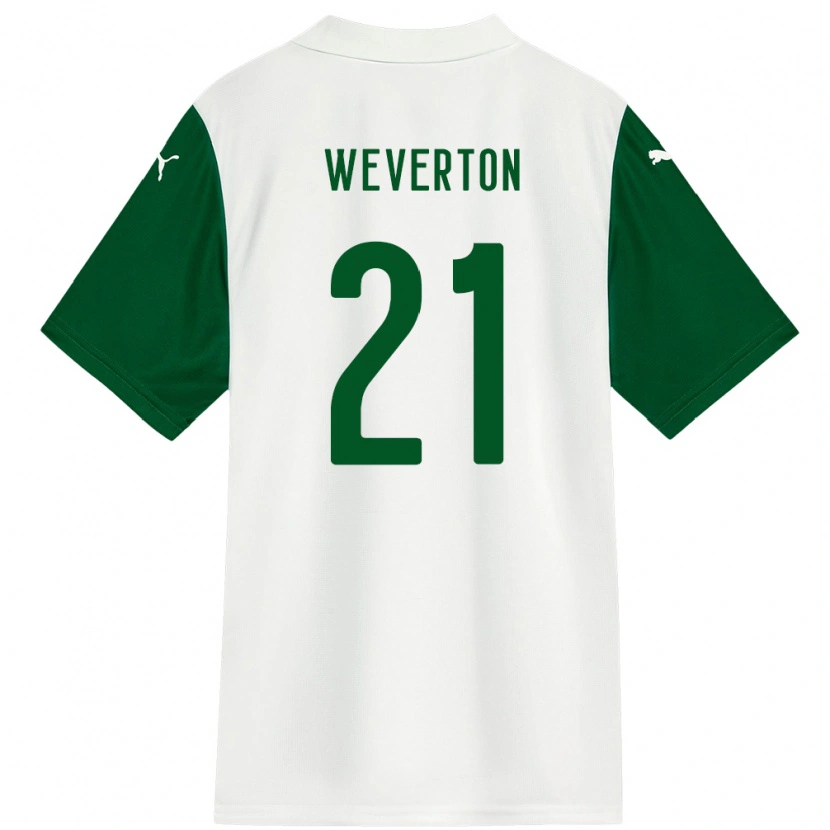 Danxen Bambino Maglia Weverton #21 Bianco Verde Kit Gara Away 2025/26 Maglietta