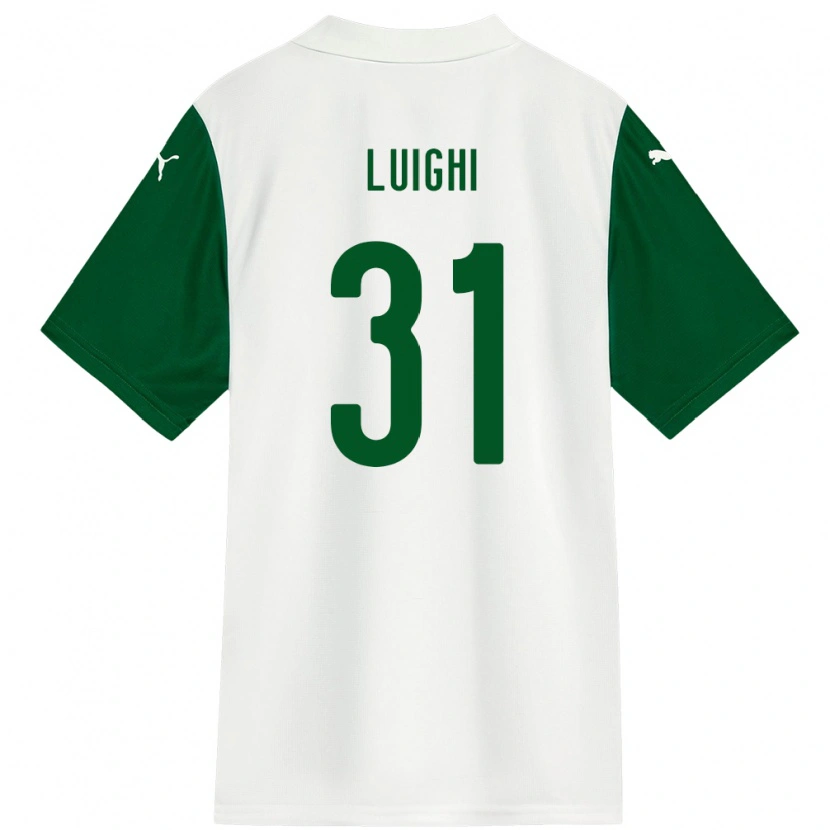 Danxen Bambino Maglia Luighi #31 Bianco Verde Kit Gara Away 2025/26 Maglietta