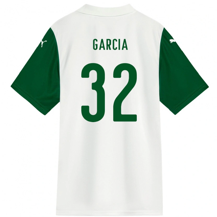 Danxen Bambino Maglia Garcia #32 Bianco Verde Kit Gara Away 2025/26 Maglietta