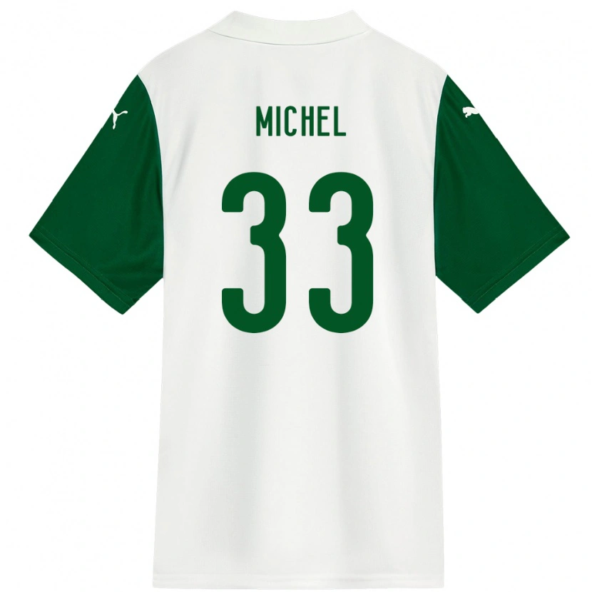 Danxen Bambino Maglia Michel #33 Bianco Verde Kit Gara Away 2025/26 Maglietta