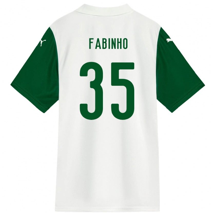 Danxen Bambino Maglia Fabinho #35 Bianco Verde Kit Gara Away 2025/26 Maglietta