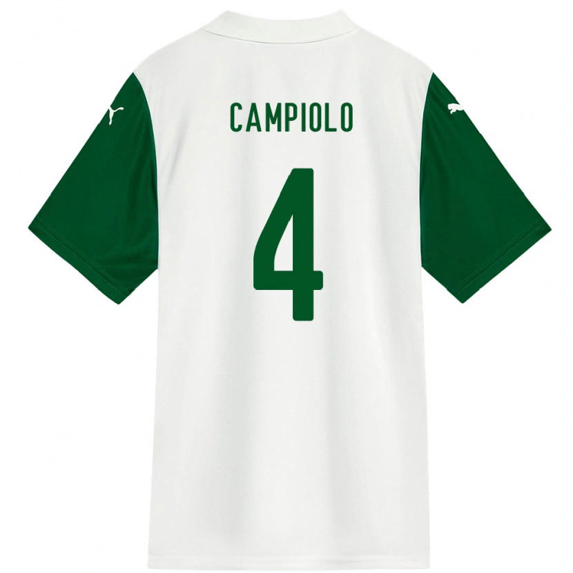 Danxen Bambino Maglia Giovanna Campiolo #4 Bianco Verde Kit Gara Away 2025/26 Maglietta