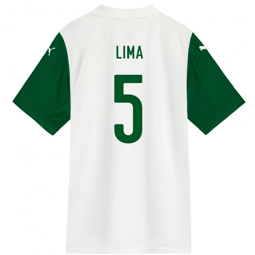 Danxen Bambino Maglia Ingryd Lima #5 Bianco Verde Kit Gara Away 2025/26 Maglietta