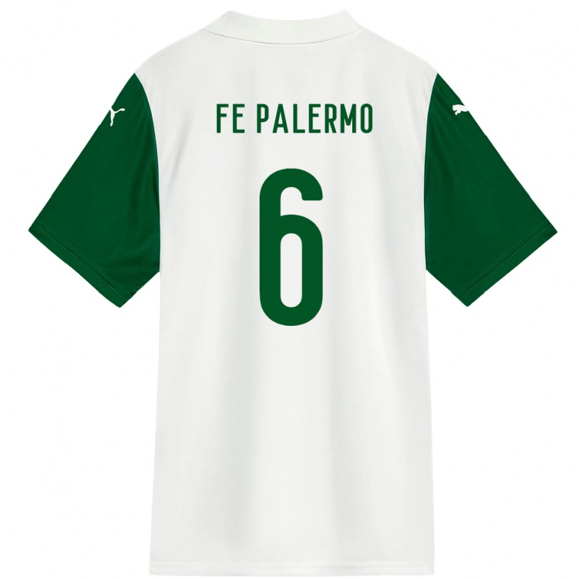Danxen Bambino Maglia Fe Palermo #6 Bianco Verde Kit Gara Away 2025/26 Maglietta