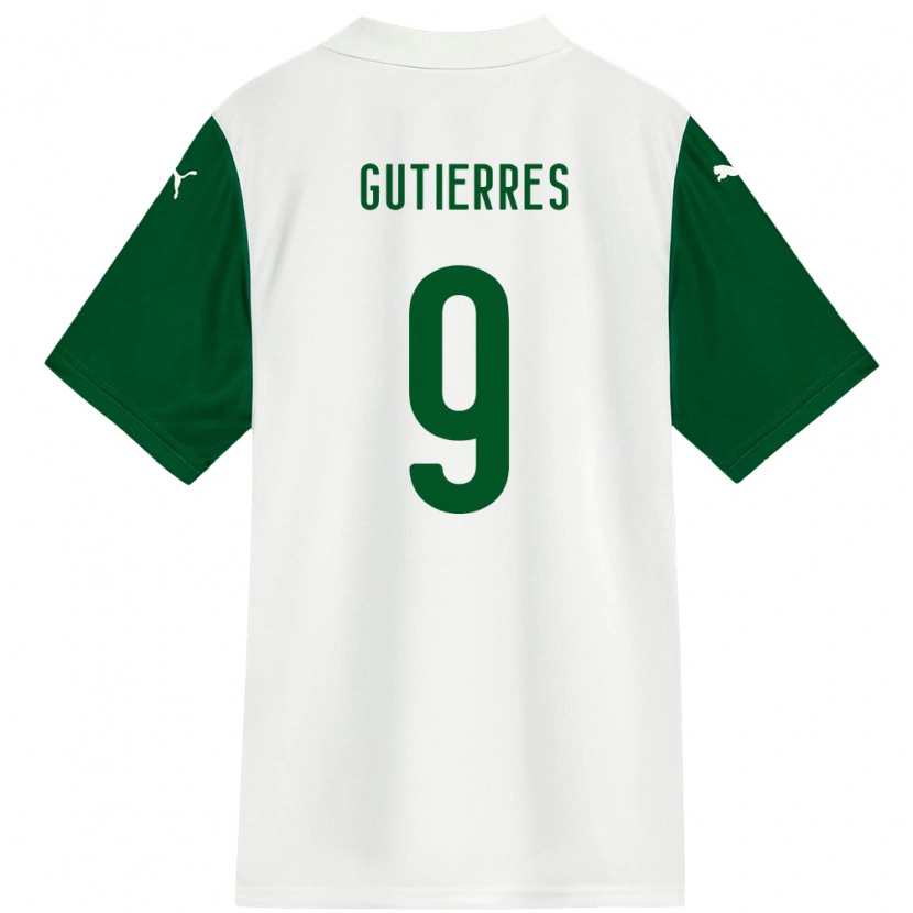 Danxen Bambino Maglia Amanda Gutierres #9 Bianco Verde Kit Gara Away 2025/26 Maglietta
