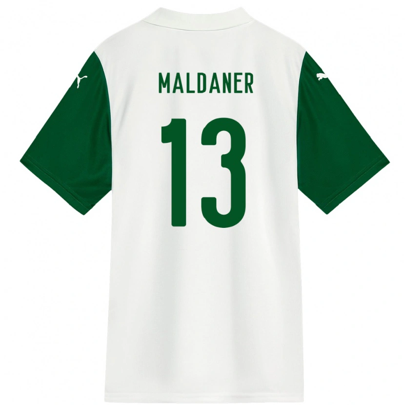 Danxen Bambino Maglia Pati Maldaner #13 Bianco Verde Kit Gara Away 2025/26 Maglietta