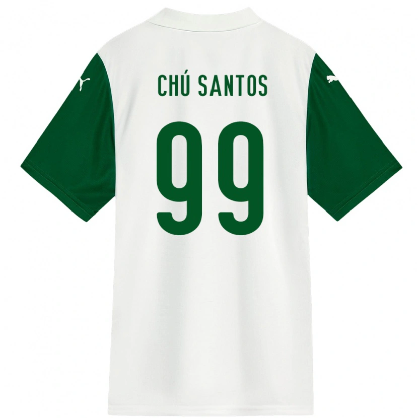 Danxen Bambino Maglia Chú Santos #99 Bianco Verde Kit Gara Away 2025/26 Maglietta