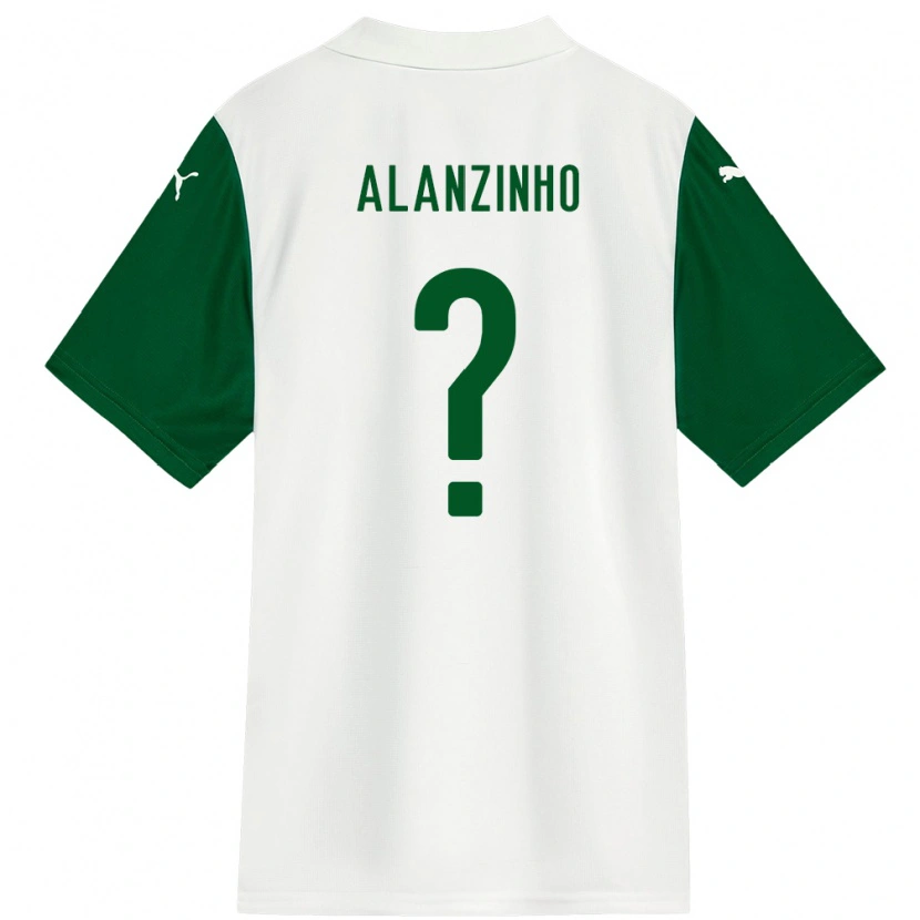 Danxen Bambino Maglia Alanzinho #0 Bianco Verde Kit Gara Away 2025/26 Maglietta