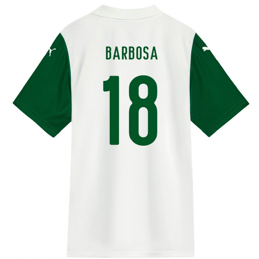 Danxen Bambino Maglia Danilo Barbosa #18 Bianco Verde Kit Gara Away 2025/26 Maglietta