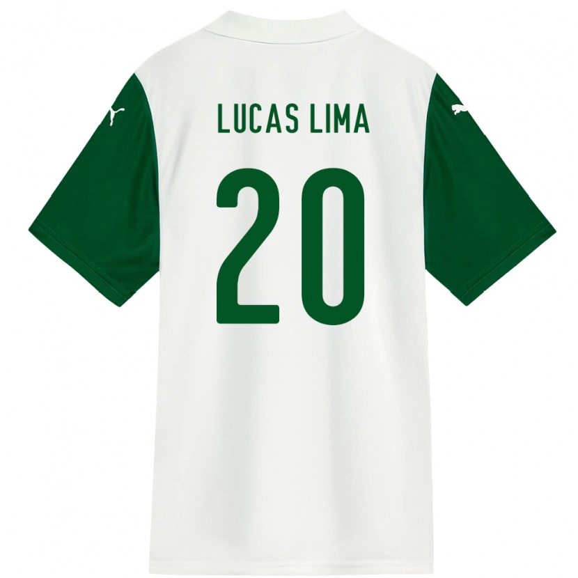 Danxen Bambino Maglia Lucas Lima #20 Bianco Verde Kit Gara Away 2025/26 Maglietta