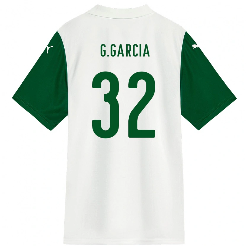 Danxen Bambino Maglia Gustavo Garcia #32 Bianco Verde Kit Gara Away 2025/26 Maglietta
