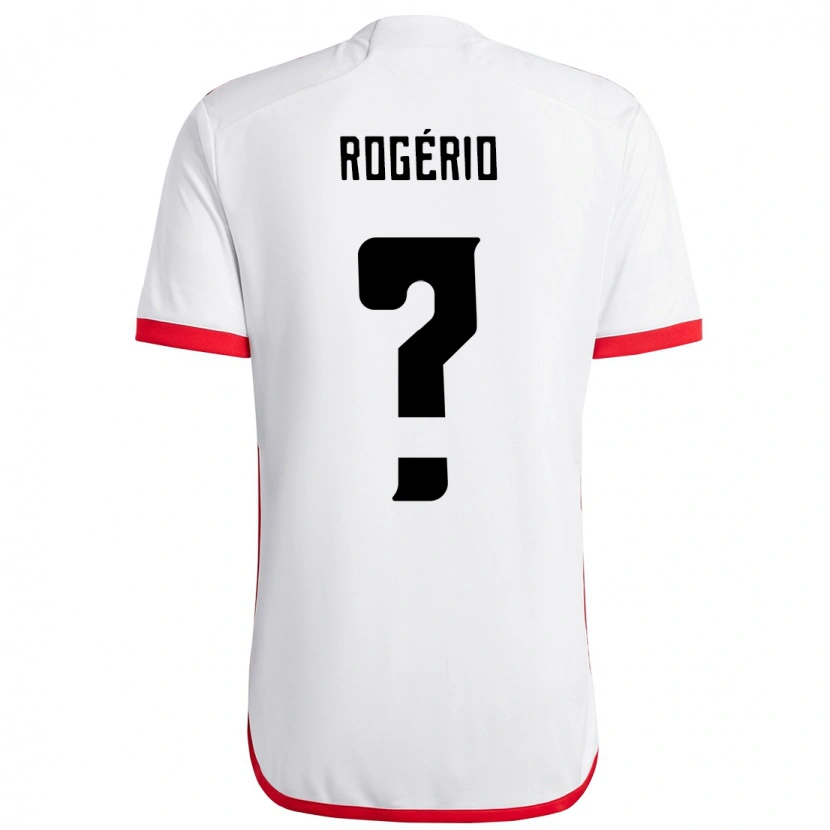 Danxen Bambino Maglia Daniel Rogério #0 Bianco Rosso Kit Gara Away 2025/26 Maglietta
