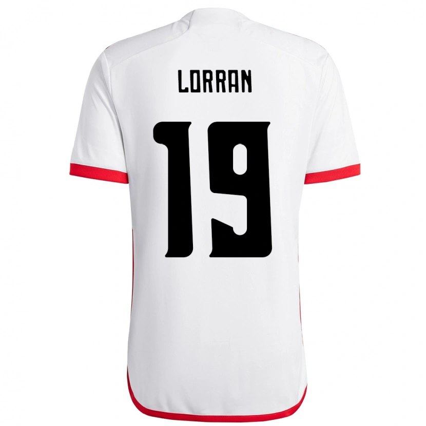 Danxen Bambino Maglia Lorran #19 Bianco Rosso Kit Gara Away 2025/26 Maglietta
