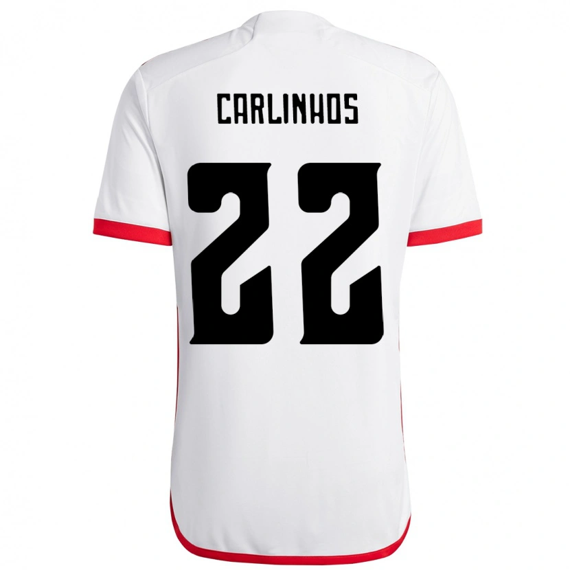 Danxen Bambino Maglia Carlinhos #22 Bianco Rosso Kit Gara Away 2025/26 Maglietta