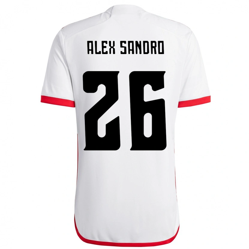 Danxen Bambino Maglia Alex Sandro #26 Bianco Rosso Kit Gara Away 2025/26 Maglietta