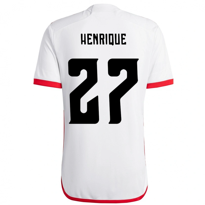 Danxen Bambino Maglia Bruno Henrique #27 Bianco Rosso Kit Gara Away 2025/26 Maglietta