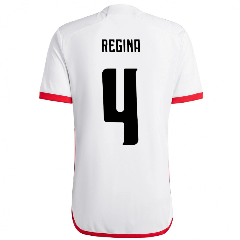 Danxen Bambino Maglia Thaís Regina #4 Bianco Rosso Kit Gara Away 2025/26 Maglietta