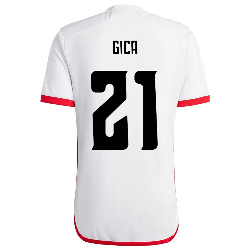 Danxen Bambino Maglia Gica #21 Bianco Rosso Kit Gara Away 2025/26 Maglietta