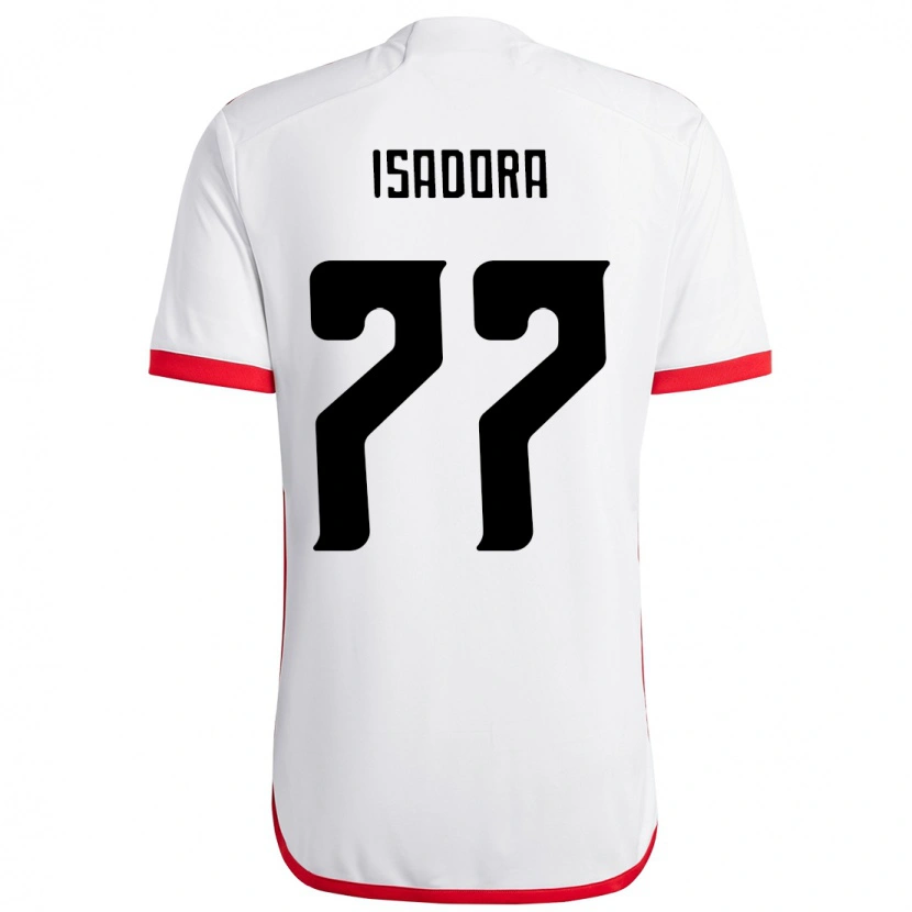 Danxen Bambino Maglia Isadora #77 Bianco Rosso Kit Gara Away 2025/26 Maglietta