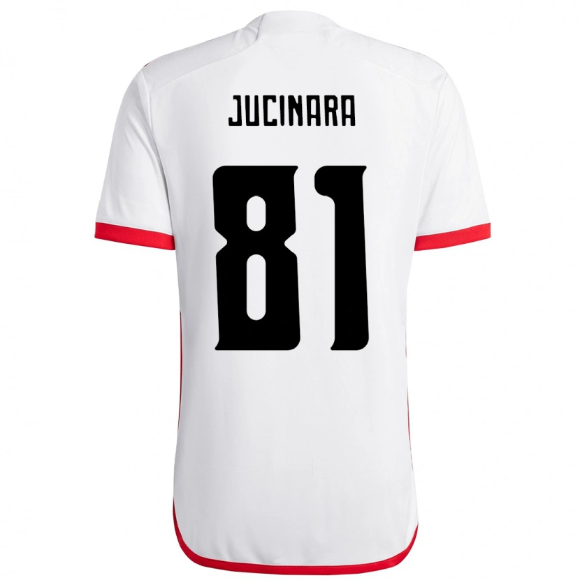 Danxen Bambino Maglia Jucinara #81 Bianco Rosso Kit Gara Away 2025/26 Maglietta