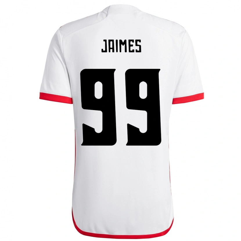 Danxen Bambino Maglia Sole Jaimes #99 Bianco Rosso Kit Gara Away 2025/26 Maglietta