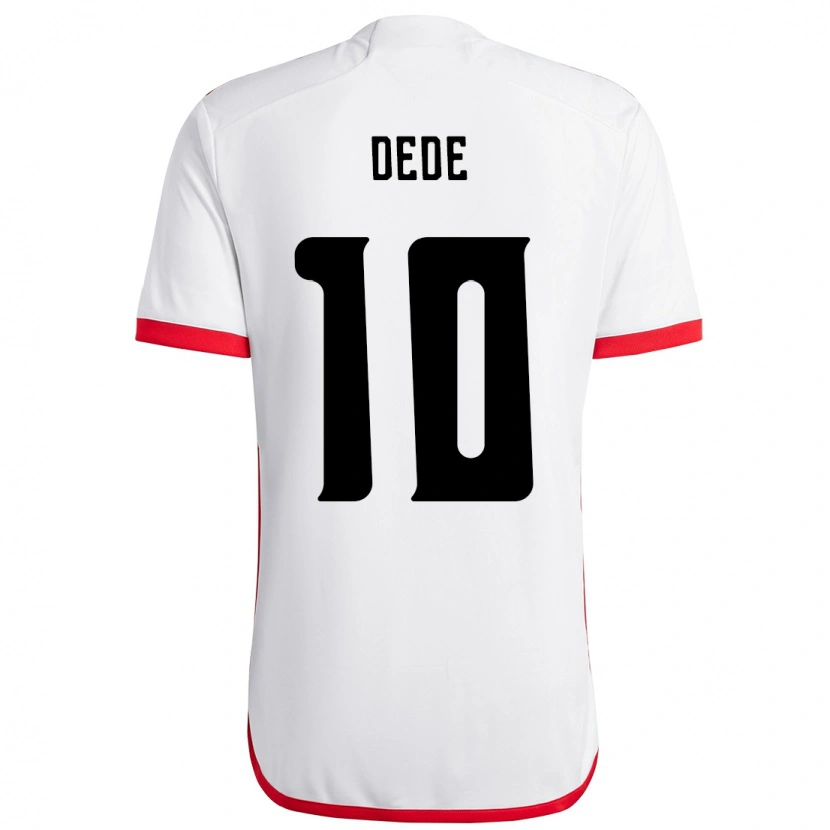 Danxen Bambino Maglia Andressa Dede #10 Bianco Rosso Kit Gara Away 2025/26 Maglietta