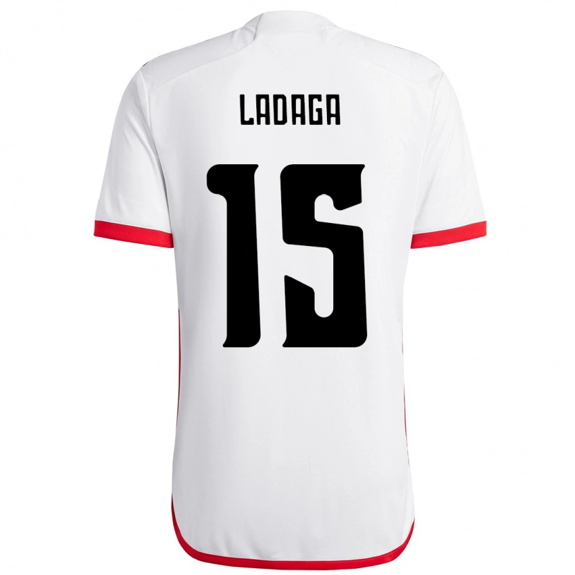 Danxen Bambino Maglia Carol Ladaga #15 Bianco Rosso Kit Gara Away 2025/26 Maglietta