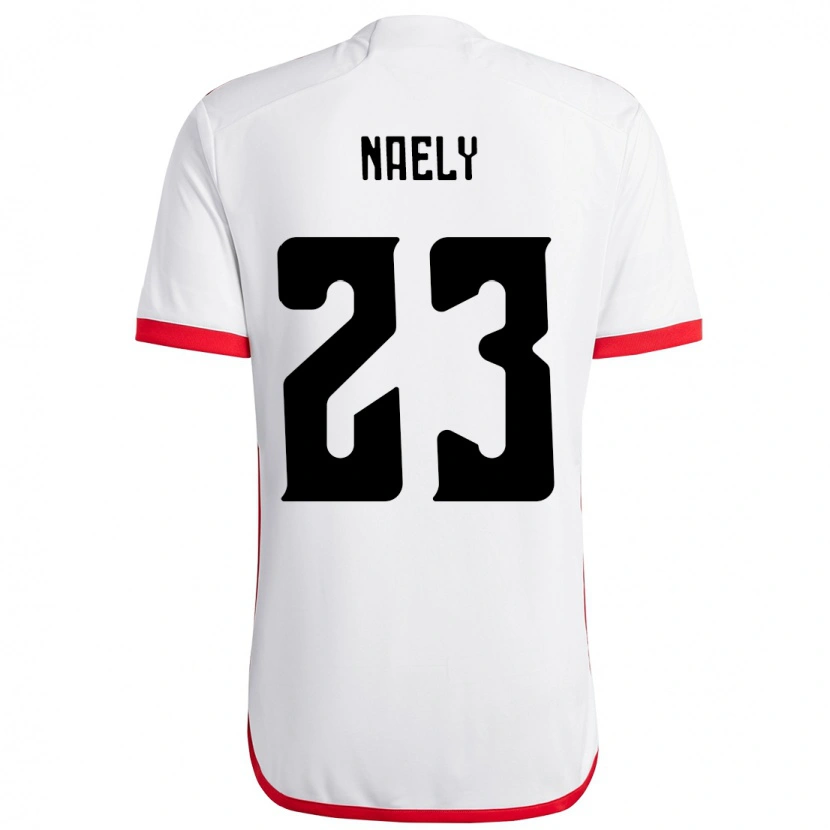 Danxen Bambino Maglia Naely #23 Bianco Rosso Kit Gara Away 2025/26 Maglietta