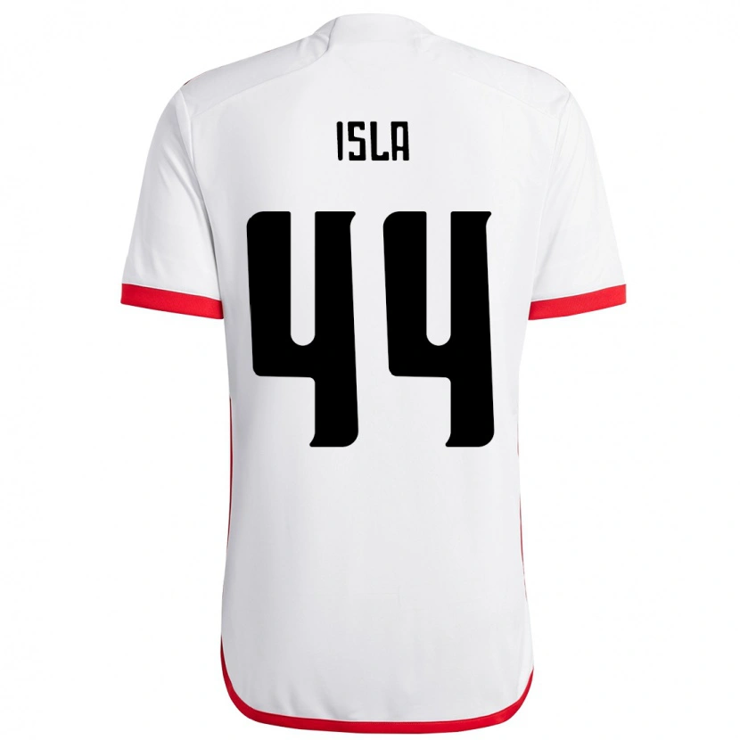 Danxen Bambino Maglia Mauricio Isla #44 Bianco Rosso Kit Gara Away 2025/26 Maglietta