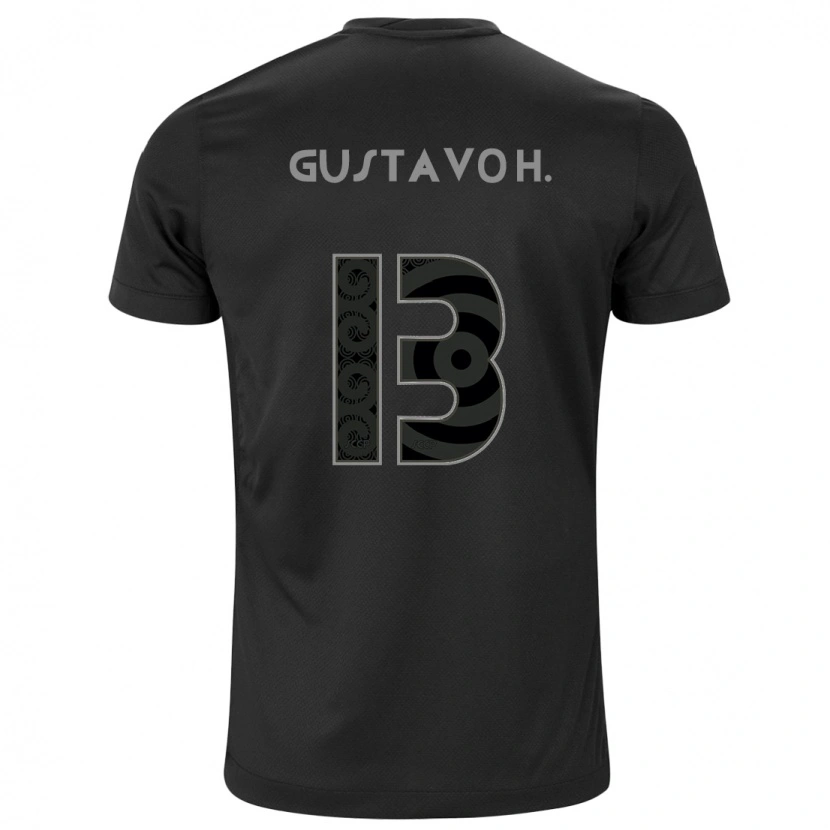 Danxen Bambino Maglia Gustavo Henrique #13 Nero Bianco Kit Gara Away 2025/26 Maglietta