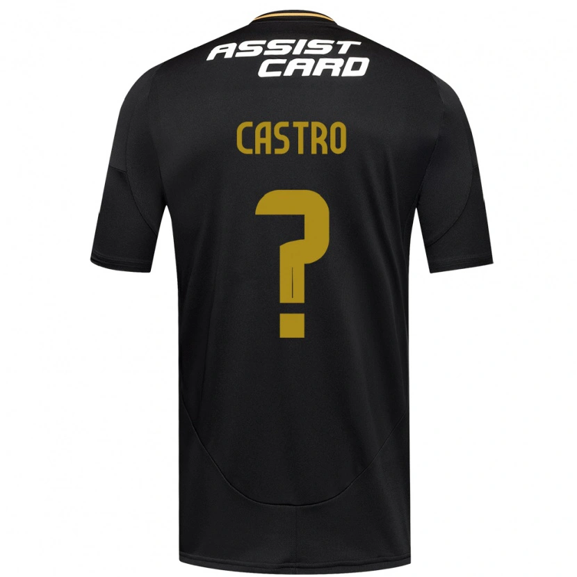 Danxen Bambino Maglia Benjamín Castro #0 Nero Bianco Kit Gara Away 2025/26 Maglietta