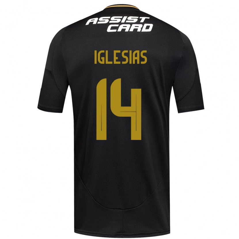 Danxen Bambino Maglia Luciano Iglesias #14 Nero Bianco Kit Gara Away 2025/26 Maglietta