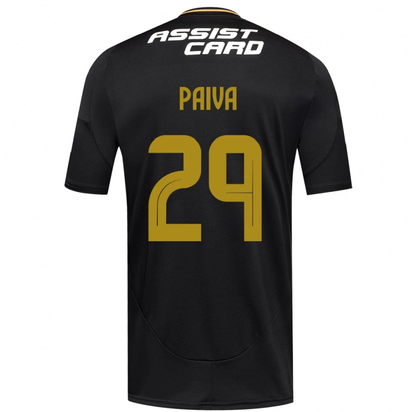 Danxen Bambino Maglia Guillermo Paiva #29 Nero Bianco Kit Gara Away 2025/26 Maglietta