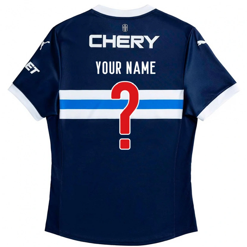 Danxen Bambino Maglia Il Tuo Nome #0 Blu Royal Bianco Kit Gara Away 2025/26 Maglietta