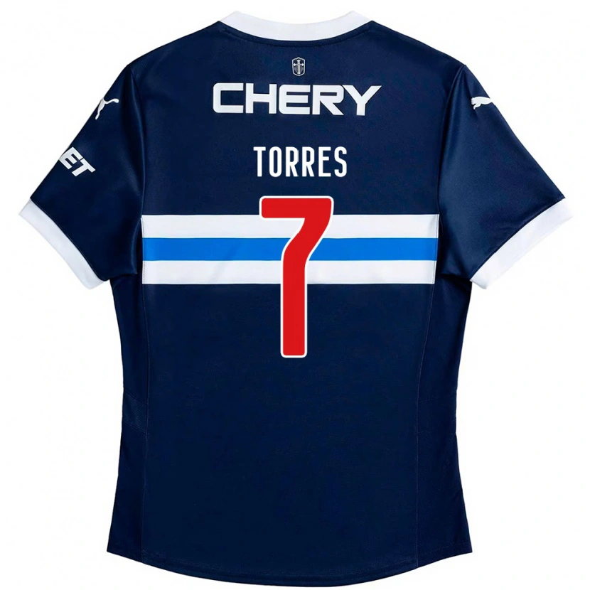 Danxen Bambino Maglia Joaquín Torres #7 Blu Royal Bianco Kit Gara Away 2025/26 Maglietta
