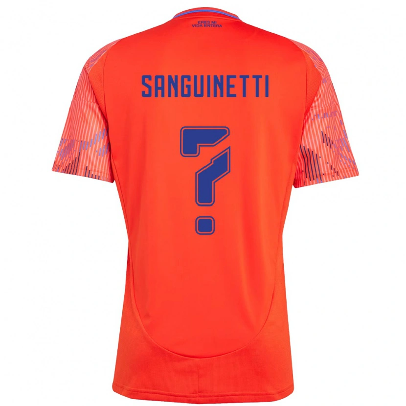 Danxen Bambino Maglia Fernando Sanguinetti #0 Arancione Rosso Kit Gara Away 2025/26 Maglietta