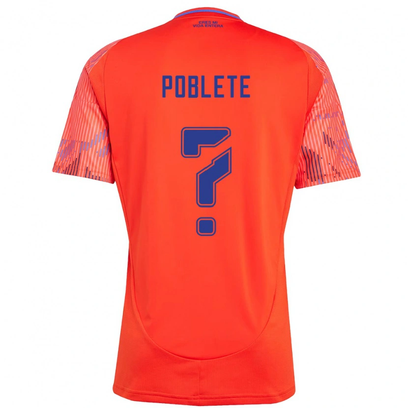 Danxen Bambino Maglia José Poblete #0 Arancione Rosso Kit Gara Away 2025/26 Maglietta