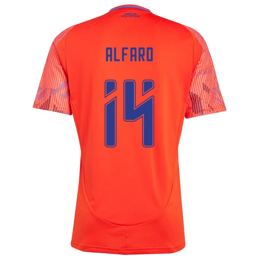 Danxen Bambino Maglia Julián Alfaro #14 Arancione Rosso Kit Gara Away 2025/26 Maglietta