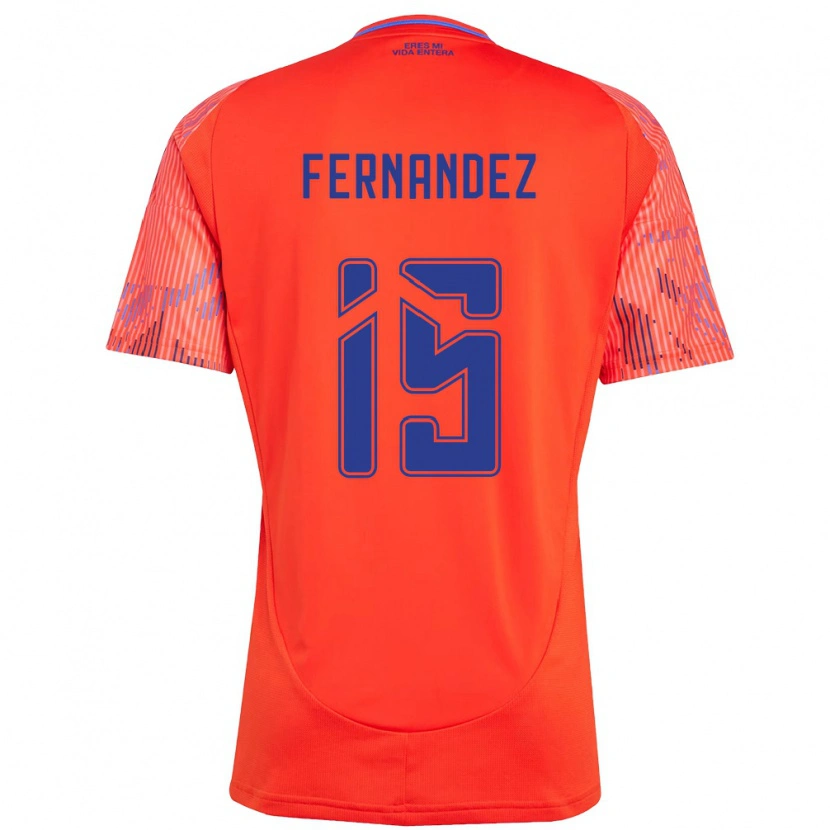 Danxen Bambino Maglia Vicente Fernández #15 Arancione Rosso Kit Gara Away 2025/26 Maglietta