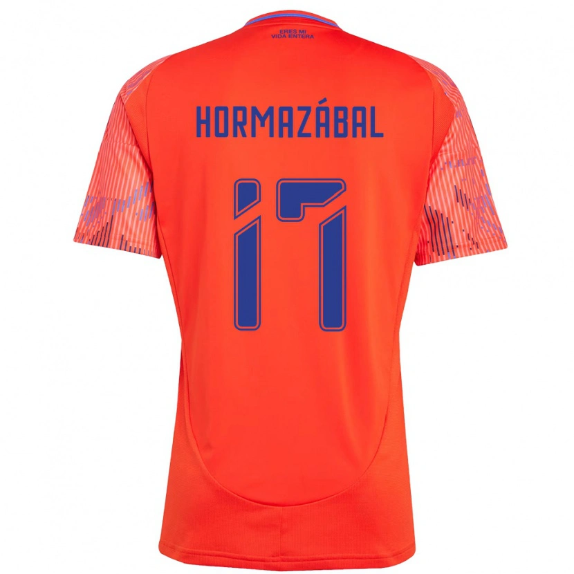 Danxen Bambino Maglia Fabián Hormazábal #17 Arancione Rosso Kit Gara Away 2025/26 Maglietta