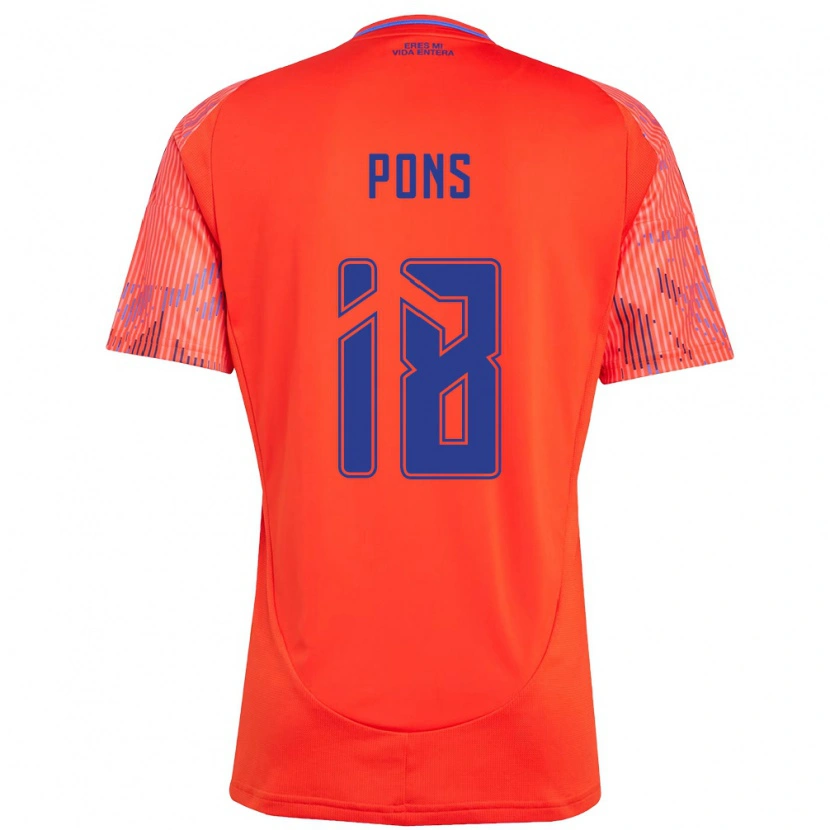 Danxen Bambino Maglia Luciano Pons #18 Arancione Rosso Kit Gara Away 2025/26 Maglietta