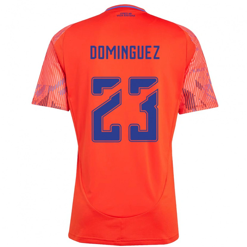 Danxen Bambino Maglia Nery Dominguez #23 Arancione Rosso Kit Gara Away 2025/26 Maglietta