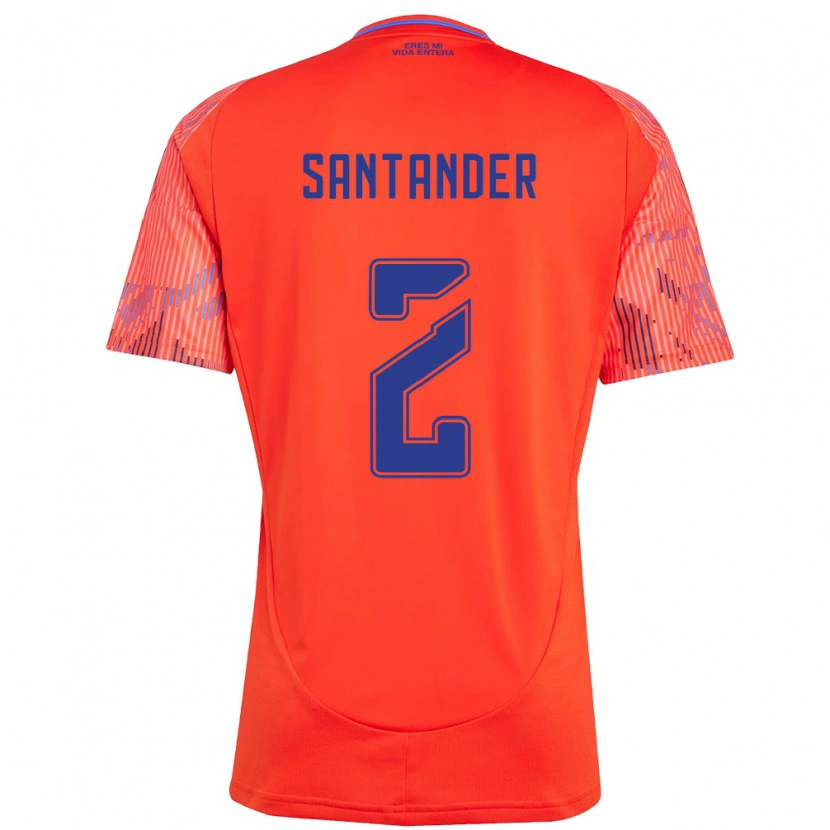 Danxen Bambino Maglia Constanza Santander #2 Arancione Rosso Kit Gara Away 2025/26 Maglietta